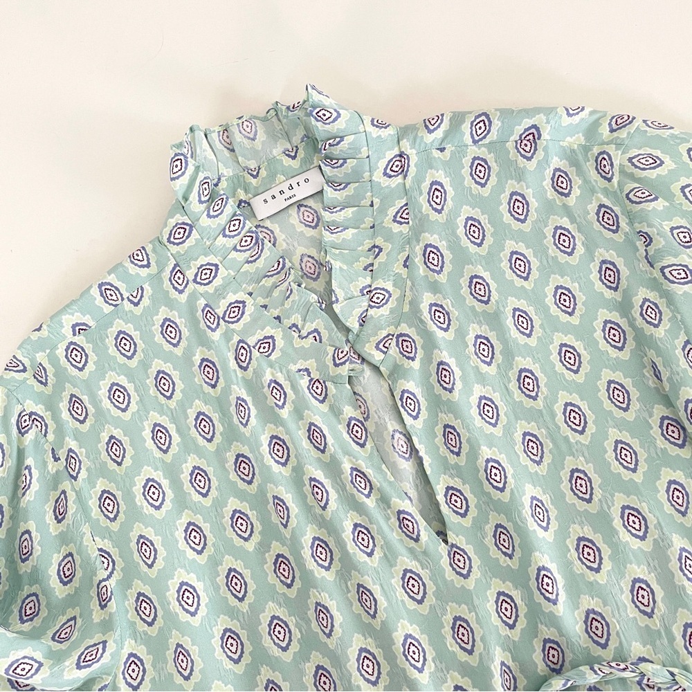 Sandro Jary Abstract-Print Mini Dress with Braided Belt - Picture 10 of 15